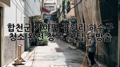 💦 합천군 가야면 구원리 하수구 청소 완전 정복! ✨ 꿀팁 대방출
