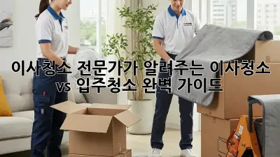 이사청소 전문가가 알려주는 이사청소 vs 입주청소 완벽 가이드